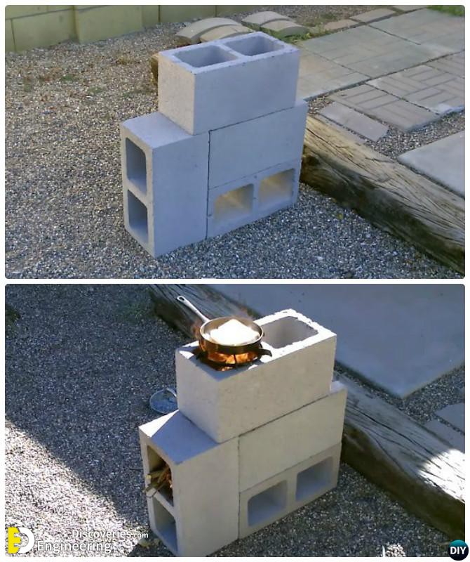 Rocket Stove From Cement Blocks, Rocket Fire Pit Plans Diy