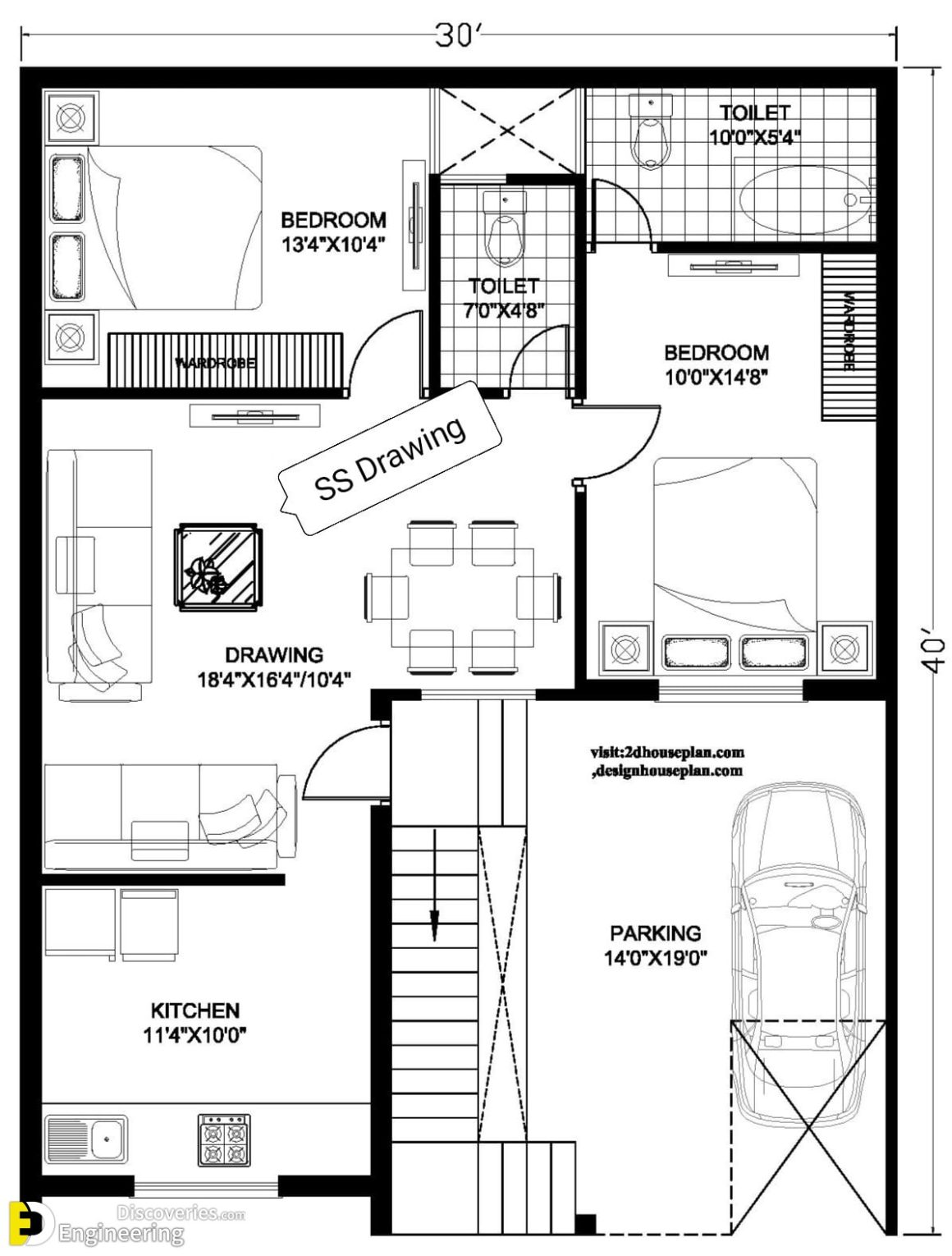 Top 46+ Stunning 2D House Plan Ideas For Different Areas | Engineering ...