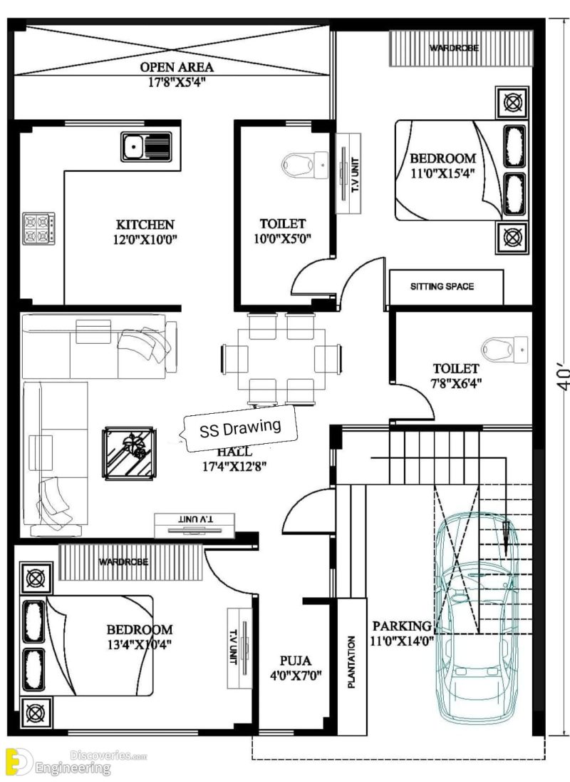 Top 46+ Stunning 2D House Plan Ideas For Different Areas | Engineering ...