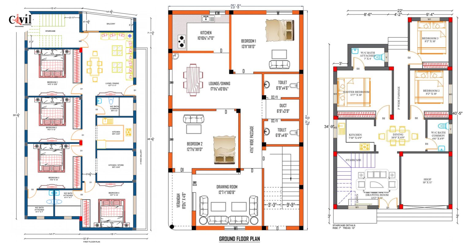 Top 46+ Stunning 2D House Plan Ideas For Different Areas | Engineering ...