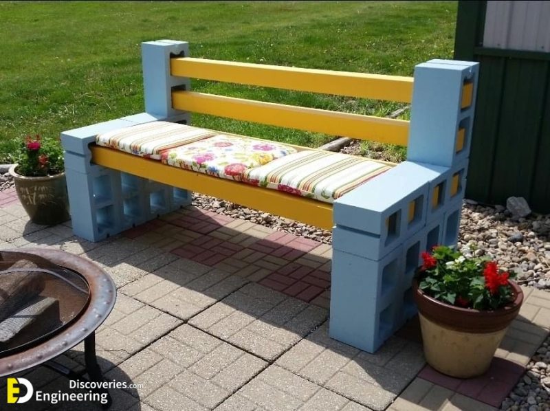 32+ Creative Concrete Block Bench Ideas For Your Garden | Engineering ...