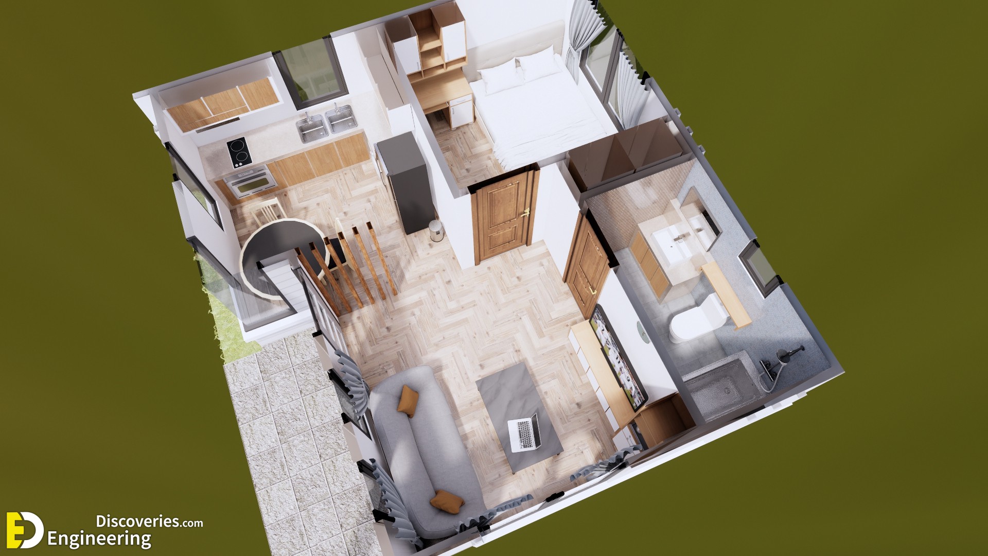 Small House Plans 6.5m×6.0m With 1 Bedroom | Engineering Discoveries