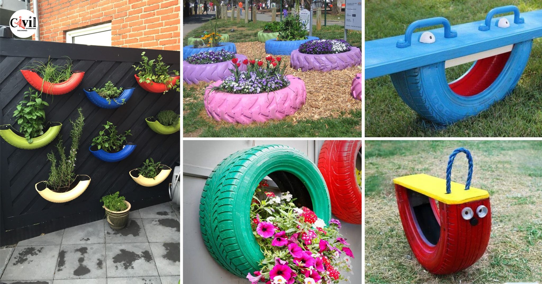 Decoration With Old Tires For The Garden 