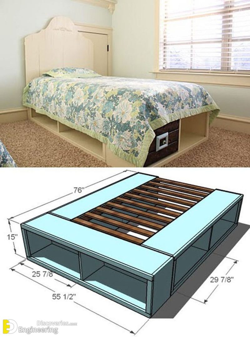 Handmade Bed Design Ideas With Storage Engineering Discoveries