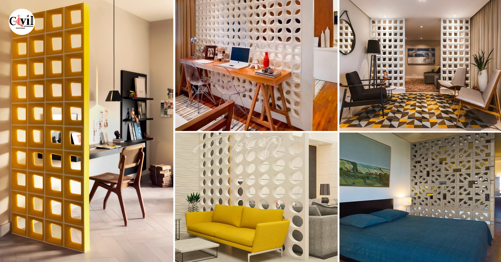 32+ Stunning Room Divider Ideas With "Breeze Block" for Privacy And
