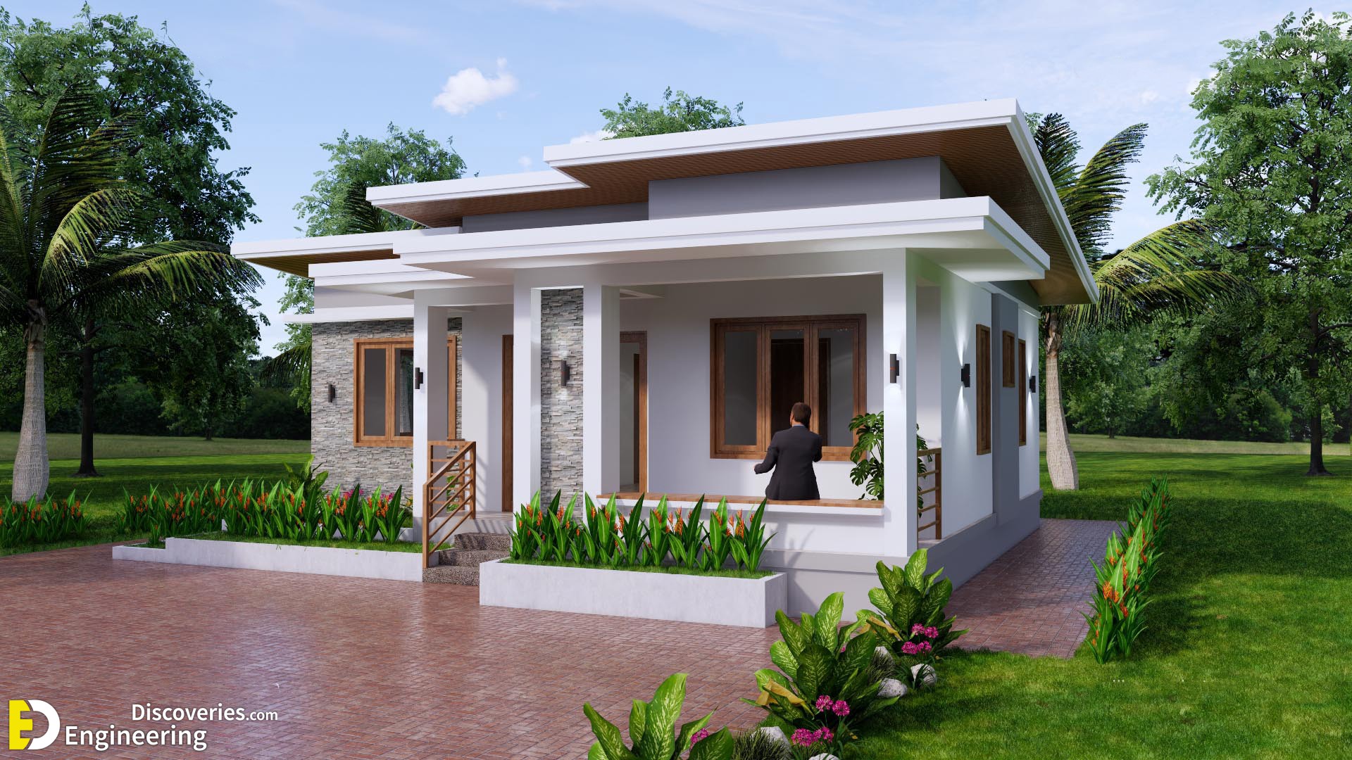 Modern Small House Design Plans 9.0m x 9.0m With 3 Bedroom - Shed Roof ...