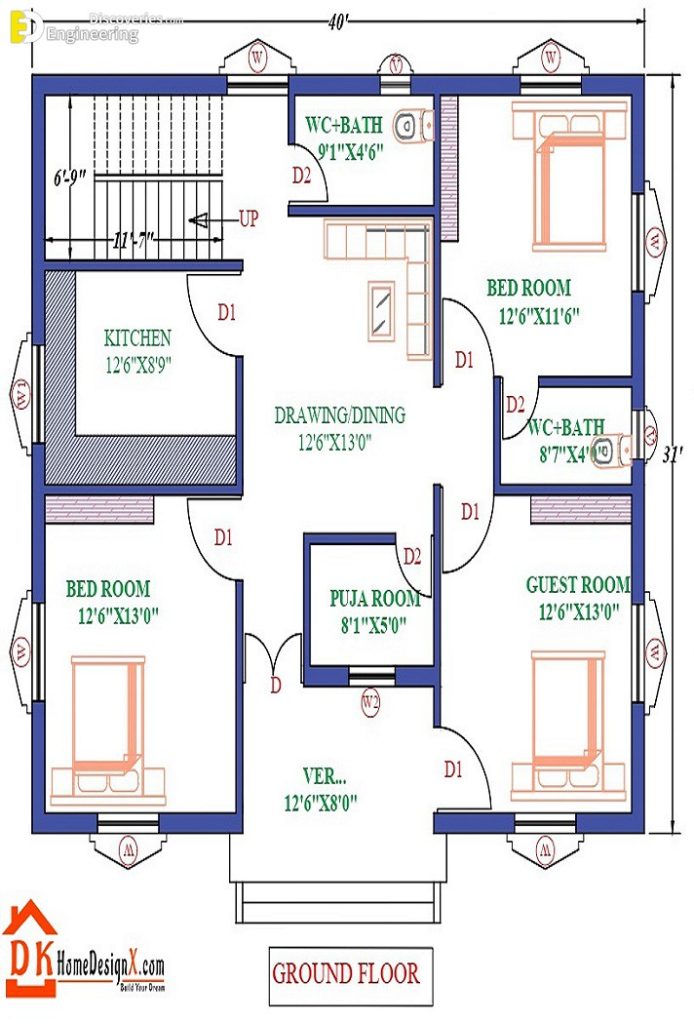 34+ Stunning 2D House Plans for A Variety Of Locations! | Engineering ...