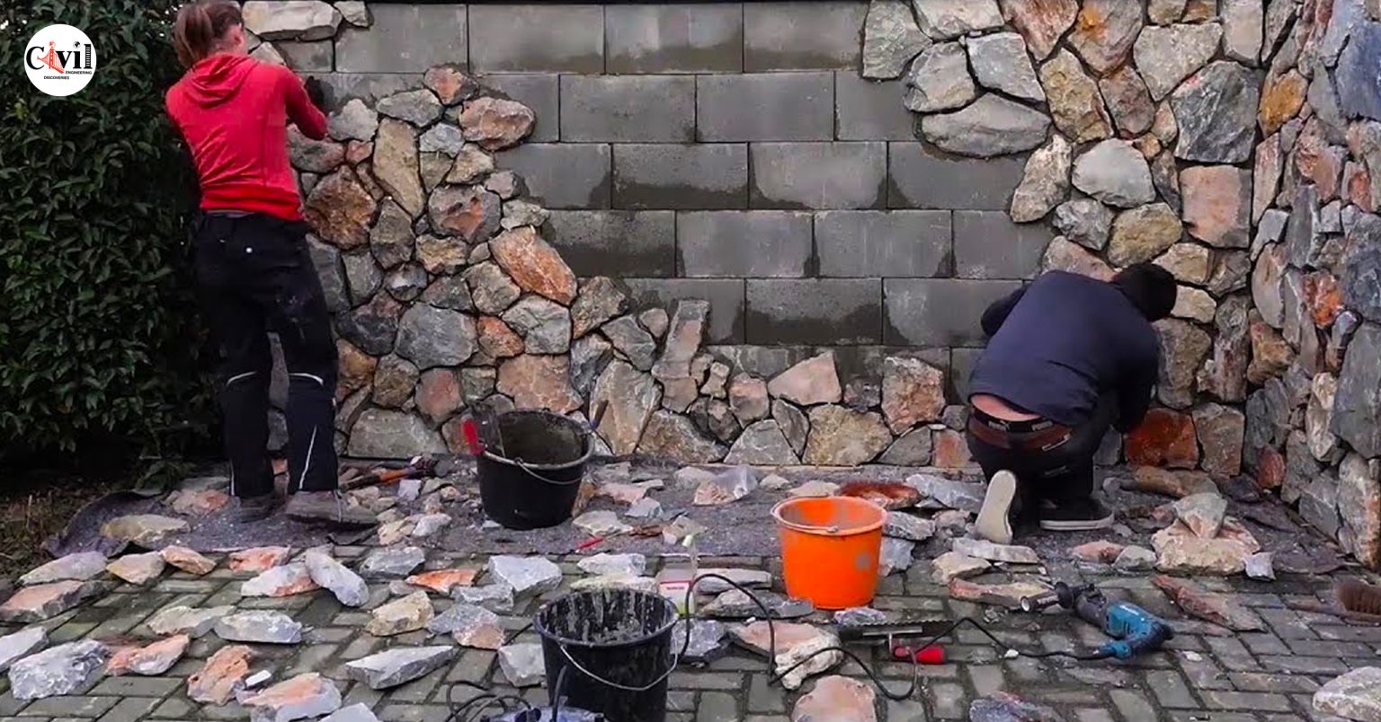How To Cover A Concrete Wall With Stone Veneer Step by Step