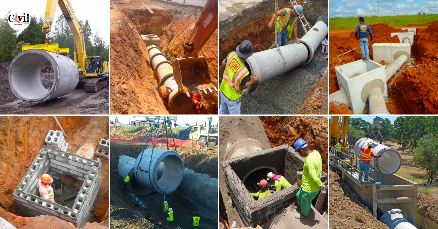 Installation Of Concrete Storm Sewer Pipes And Manholes That You Have Never Seen! Engineering