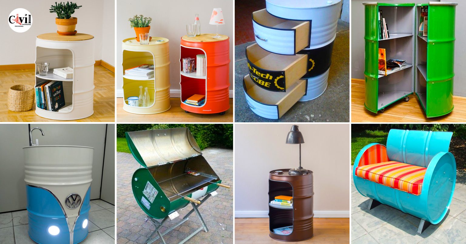 33 Ways To Upcycle Oil Drums Into Attractive Furniture | Engineering ...