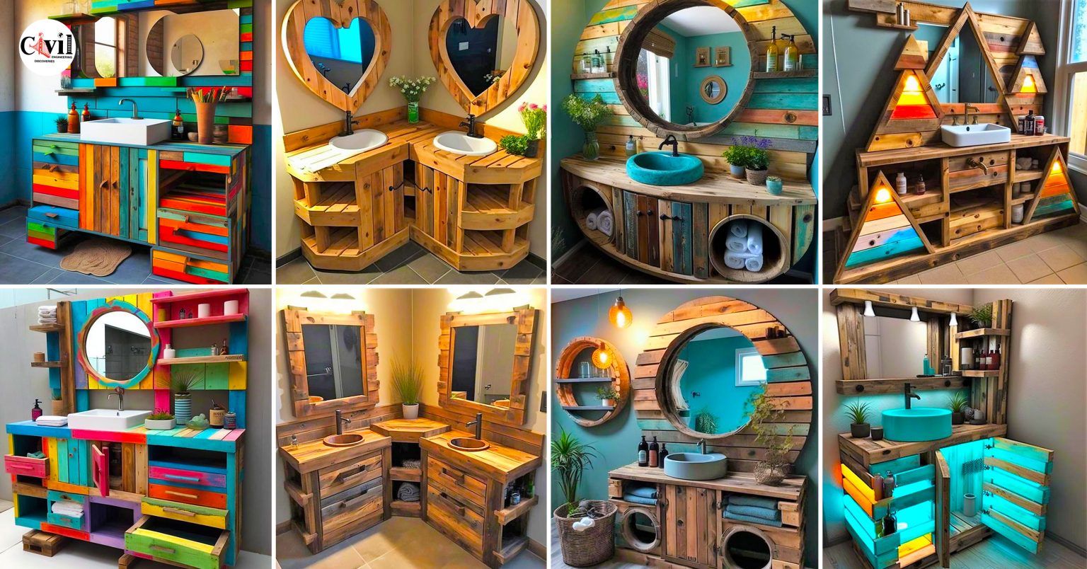 35+ Marvelous Design Ideas For Wood Pallets Bathroom Vanity