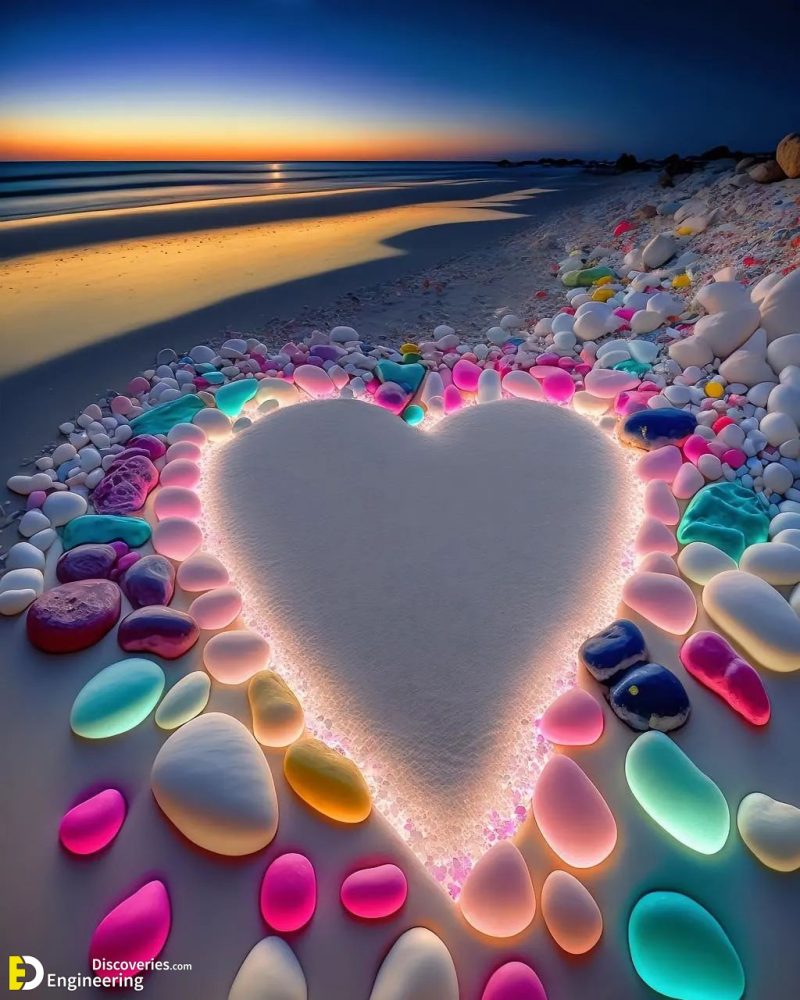 Lovely Paradise Beach Heart Glass Rocks | Engineering Discoveries ...