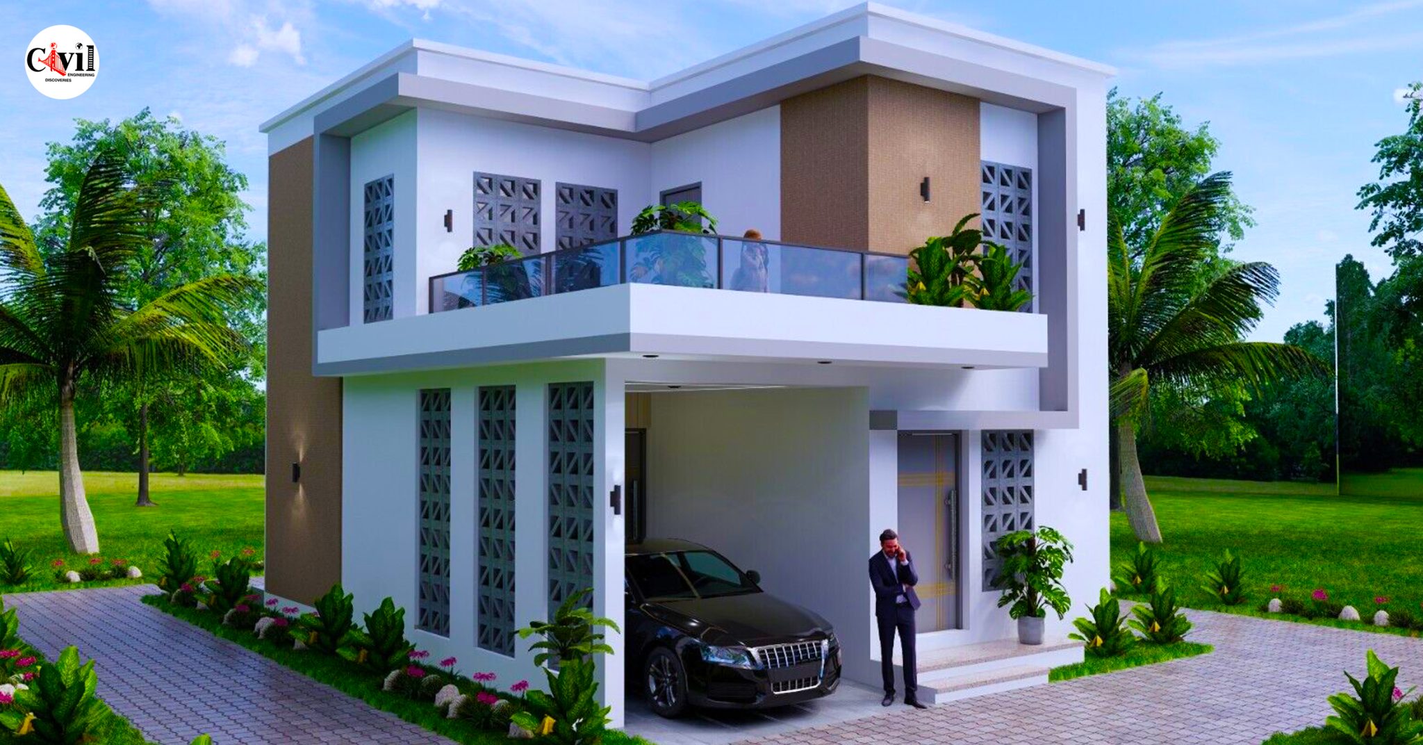Two-Storey House Design Plans 7.0m x 9.0m With 3 Bedroom