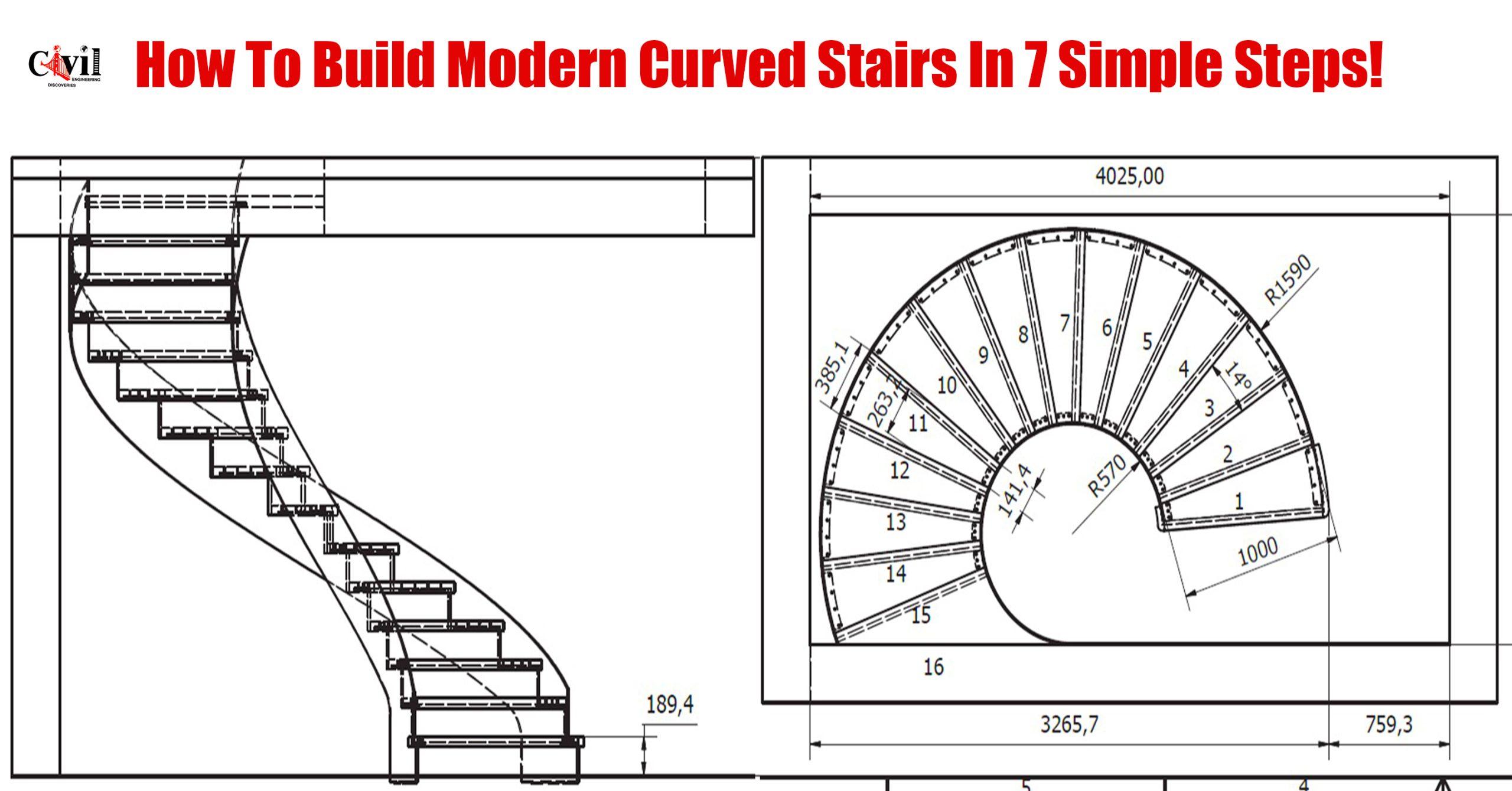 HOW TO BUILD MODERN CURVED STAIRS IN 7 STEPS